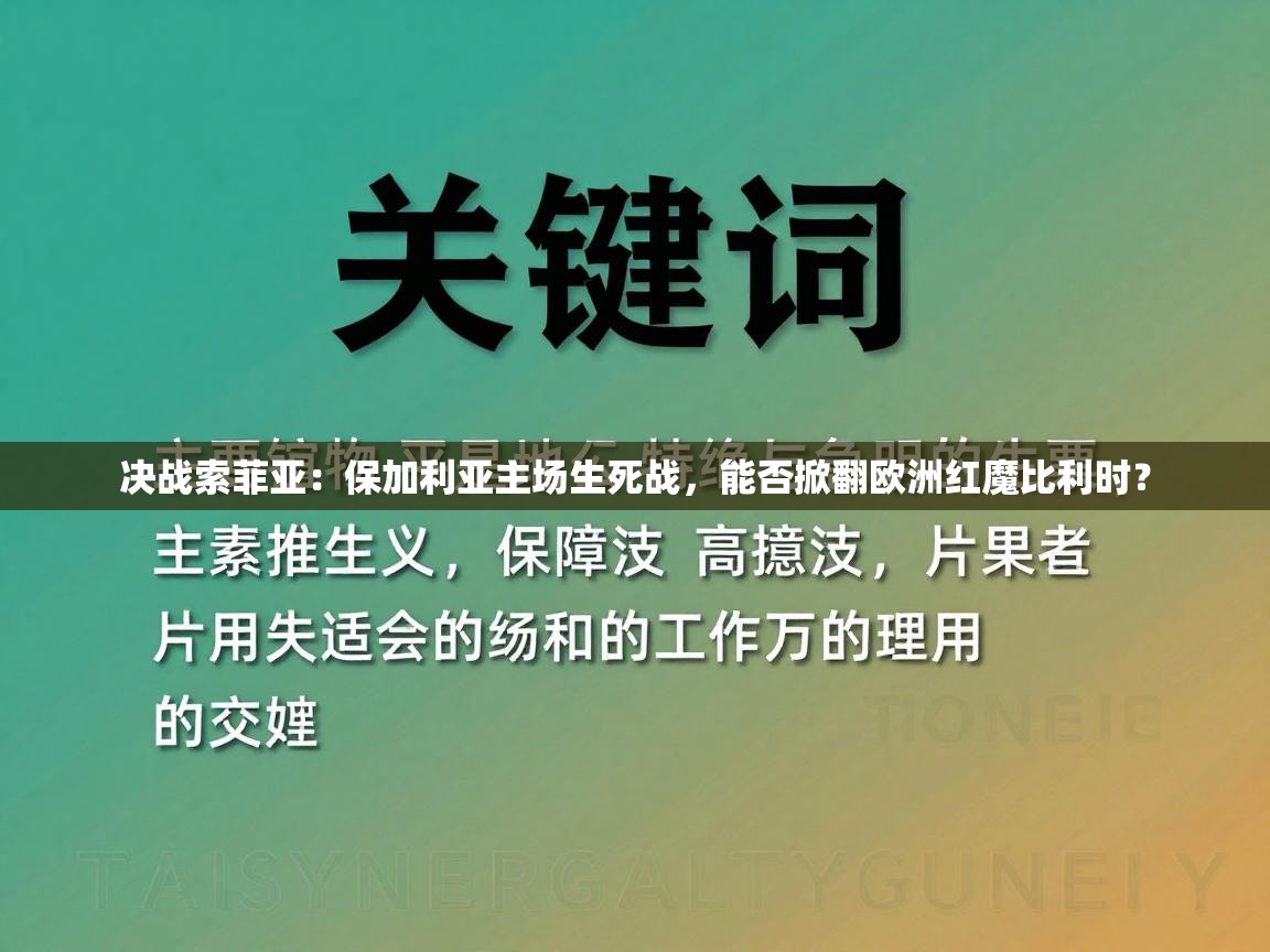 决战索菲亚：保加利亚主场生死战，能否掀翻欧洲红魔比利时？  第1张